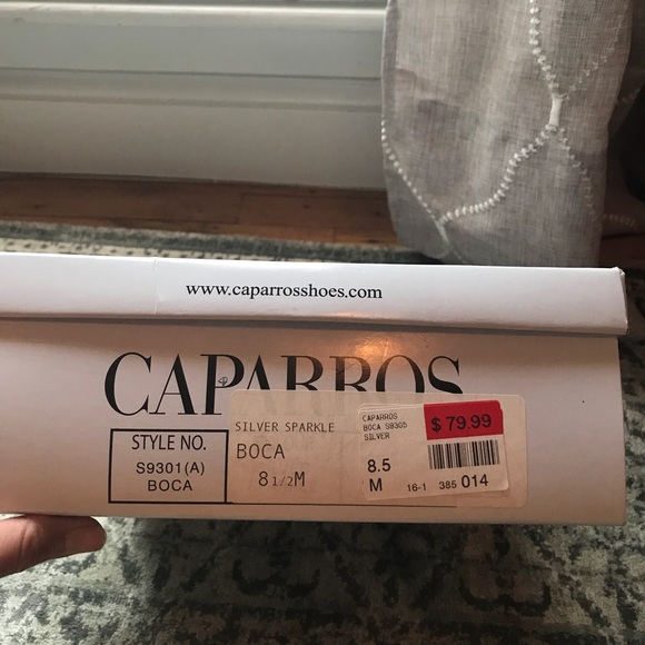 Silver sparkle caparros wedding wedges - Picture 2 of 6